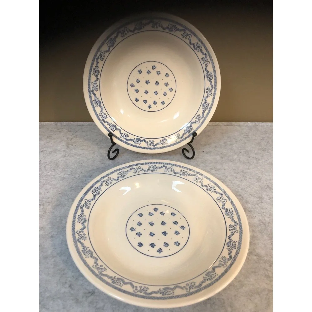 2 ~ Vintage Oxford Brazil Blue Rope Pattern Pasta/Soup/Salad Bowls 6860 2